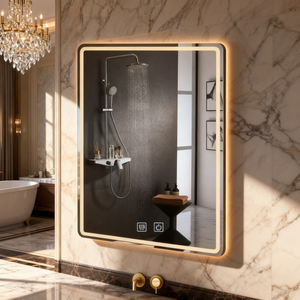 Venta Directa de Fábrica, Accesorios de <span class=keywords><strong>Baño</strong></span>, <span class=keywords><strong>Espejo</strong></span> de <span class=keywords><strong>Baño</strong></span> LED Inteligente, <span class=keywords><strong>Espejo</strong></span> de Pared sin Marco con Función Antivaho y Regulable, OEM/ODM - Product Image 2