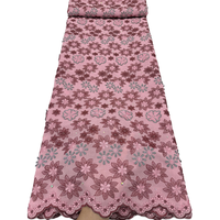 NI.AI Nouveauté Tissu en Dentelle Africaine Florale de Luxe avec Applique Florale 3D en Voile Suisse pour Vêtements