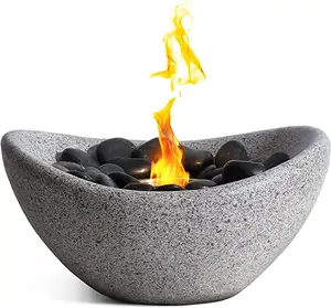미니 실내 탁상 화재 구덩이 그릇, 알코올 연료 콘크리트 Firepit, 탁상 벽난로, 휴대용 화재 그릇