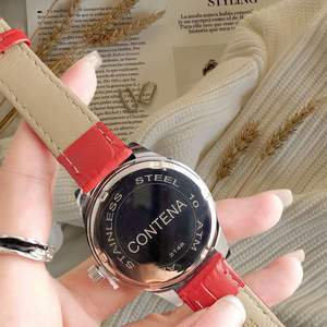 Nuevo Modelo de Reloj de Mujer con Bisel de Diamantes de Imitación Plateados, Correa de Cuero Rosa, Esfera con Patrón de Diamantes, Reloj de Pulsera de Lujo para Dama - Product Image 6