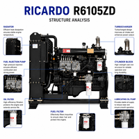 Moteur diesel industriel Weifang Ricardo série R6105 R6105ZD 84 kW 1500 tr/min 114 CV turbo pour groupe électrogène
