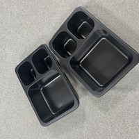 Plateau en plastique PP personnalisé, conteneur alimentaire en plastique PP à 1 ou 3 compartiments, plateau pour repas préparés