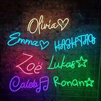 Letrero de Neón LED Personalizado de Alta Gama con Nombre, Luz de Corazón Sophia para Decoración de Pared de Dormitorio o Cuarto de Niñas
