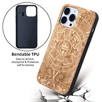 Étui de téléphone personnalisable KINGSOUL en bambou naturel et bois de cerisier, TPU PC antichoc pour / 13/14/15/16/17 Pro