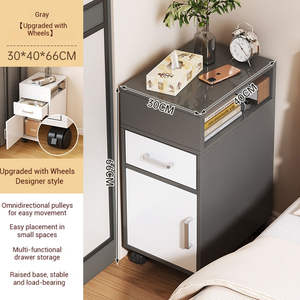 Custom Logo Eco-Friendly Durable Minimalist Wood <b>Nightstand</b> with Multi-Drawer Modern Bedroom & Living Room Storage Organizer - Product Image 2