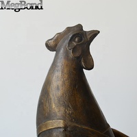 Sculpture en polystone bronze antique, bain et mangeoire pour oiseaux, autoportante, résistante à l'eau, pour oiseaux sauvages de jardin