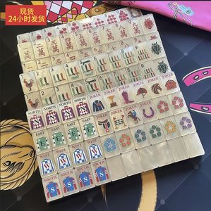 Luxuosas Peças de Mahjong Americano em Acrílico Perolado Azul Gelo, 160 Peças, com Design Estético Retrô, Jogadores Jokers, <span class=keywords><strong>Hamsa</strong></span> e Olho Grego, para Noites de Jogo Social - Product Image 5