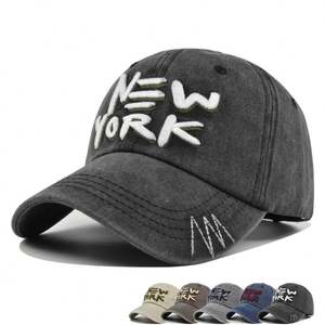 Casquettes de baseball rétro vintage Street Team à la mode Casquette de baseball brodée personnalisée rétro en coton lavé pour femmes - Product Image 1