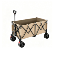 Chariot de camping pliable facile à ranger, chariot de plage compact et pliable, capacité de 260 L, robuste pour les courses en plein air