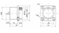 25M-2H Flansch buchse E Wasserdichter Stecker GX25 2-12-poliger Rundflansch-Kabelst ecker Aviation