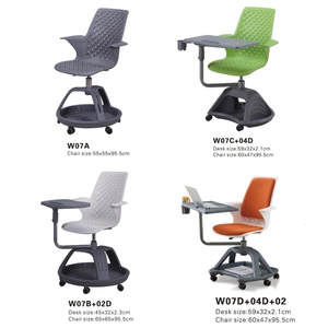Modern Plastic Conference Classroom Training Chair with Foldable Writing <strong>Pad</strong> and Wheel-School <strong>Study</strong> Furniture - Product Image 6