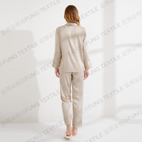 Ensemble de pyjama en satin thermique pour femmes Fung 6001, taille plus, robes de maison, plusieurs couleurs, motif uni, pantalon long jusqu'aux chevilles