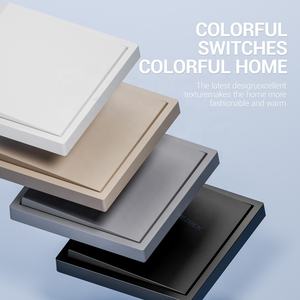 Einbau-Wand montage 1 Gang 1 2-Wege-Lichtschalter Feuerfestes PC-Panel Big Rocker Button Switch Schwarz Weiß Gold Grau - Product Image 4