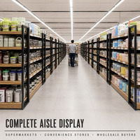 Étagère de présentation en métal robuste pour épicerie, magasin de détail, stockage de collations
