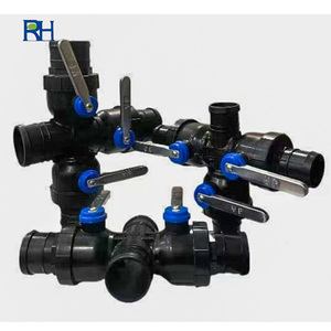 Válvula de Control de Manguera de Agua de PE para Sistema de Riego Agrícola, Válvula de Plástico de Cuatro Vías y Tres Manijas de 90 mm - Product Image 5