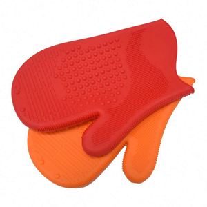 Guantes de silicona de dos dedos de 108 g, nuevos, para hornear, microondas, parrilla, horno, guantes de cocina para el hogar, guantes de aislamiento térmico - Product Image 2