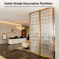 Cloison décorative en panneaux de cristal, écran en acier inoxydable et séparateurs de pièce pour la décoration de restaurants, hôtels et appartements