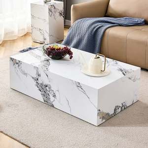 BOTON STONE Pierre Artificielle Moderne <span class=keywords><strong>Blanc</strong></span> Calacatta Poli <span class=keywords><strong>Blanc</strong></span> Comptoirs Plinthe Bloc Carré Marbre Table Basse - Product Image 6