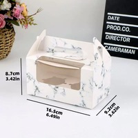 Boîtes à gâteaux en papier à 2/4/6 trous avec fenêtre, boîtes à muffins et cupcakes, boîtes à pâtisserie en papier portables