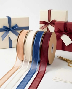 25 Cm Polyester Satin-edged Chiffon <strong>Ribbon</strong> Fresh Flowers Gift Packaging DIY Handmade Clothing Accessories Home Decoration - Product Image 3