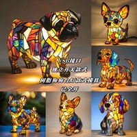 Nouvelle série de lampes de nuit LED en résine pour animaux de compagnie, statue d'animal créative, style américain, décoration de bureau à domicile