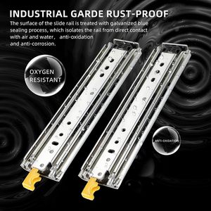 220kg 12-60inch Ngăn kéo trượt khóa ba phần mở rộng đầy đủ 500lb tải ngăn kéo vận động viên bóng mang bên gắn đường sắt - Product Image 2