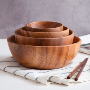 手作り天然エコフレンドリー使い捨て工場卸売高品質カスタム木製ボウル - Product Image 4