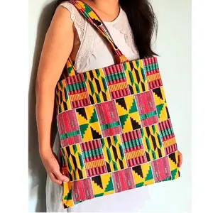 African Kente Tote Bag with inside pocket