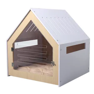 Venta al por mayor de fábrica Casas para gatos y perros Mascotas Muebles para perros al aire libre e Interior Casa Cama Caja de madera para perros Casa