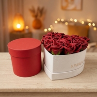 Boîtes cadeaux rondes en carton blanc avec couvercle, impression UV, dorure à chaud, matériaux recyclés, emballage cadeau industriel pour fleurs
