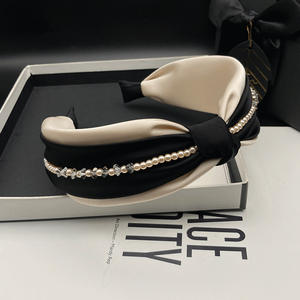 French High-End Women's Hair Clip &amp; <strong>Headband</strong> <strong>2023</strong> Internet Popular <strong>New</strong> Style Pearl Beaded Handmade Elegant Wide Edge - Product Image 3