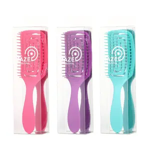 Candy Brush Hot Air Blow Dryer Brush Hair Straightener Custom Soft Bristle Vent Detangler Hair Brush Hair Massage Brush