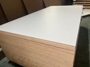 White Melamine Plywood Laminated Sheet 18mm Walnut Oak Veneer Eco-Friendly Fire Resistant For Waterproof E0 Workshop Warehouse - Product Image 3