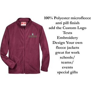 Custom Custom Microfleece <b>Zip</b>-<b>Up</b> <b>Jackets</b> for Men TT90 Embroidery Logo Texts for Outdoor Use - Product Image 2
