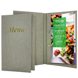 Porte-menus en tissu de haute qualité avec fixation par vis, format A4/A5, pour restaurants - Product Image 1