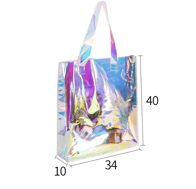 Großhandel benutzer definierte Logo gedruckt leere Frauen Mode Kunststoff wasserdichte durchscheinende transparente Tasche Strand Handtasche PVC-Tasche