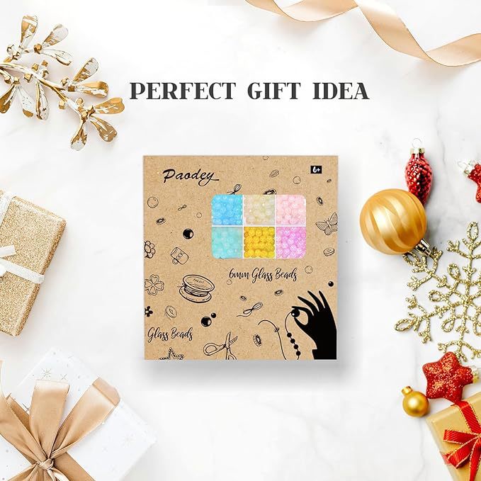 New Custom 1400pcs 6mm Beads Set Glass Stone Bracelet Making Kit for DIY Jewelry