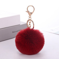 Porte-clés pompon en fausse fourrure moelleuse, boule colorée douce, breloque de sac, fermoir mousqueton, logo personnalisé, vente en gros, accessoire clé en peluche