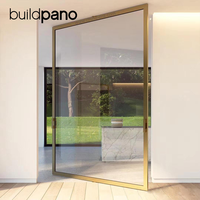 Porte pivotante commerciale haut de gamme avec verre intelligent personnalisable, porte d'entrée électrique pivotante