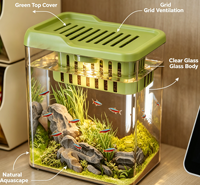 Nouvel aquarium rectangulaire compact et transparent pour poissons rouges et tortues, idéal pour la maison ou le bureau
