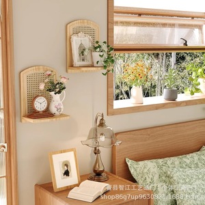 Wooden <b>wall</b>-<b>mounted</b> aromatherapy vase <b>shelf</b>, simple home living room <b>wall</b>-<b>mounted</b> flower pot <b>shelf</b>, decorative rack - Product Image 2