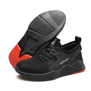 Labor insurance shoes lightweight breathable deodorant work shoes summer Men's casual sports safety shoes with rubber bottom