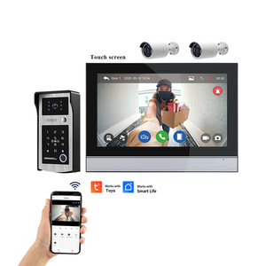 วิดีโอกริ่งประตูอัจฉริยะระบบ10นิ้ว1080P รหัสผ่านและลายนิ้วมือสำหรับปลดล็อคโทรศัพท์วิดีโอประตูสินค้าใหม่ - Product Image 1