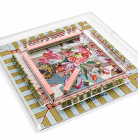 Support de rangement portable pour tuiles de mahjong en acrylique, moderne, luxueux, écologique et durable, ensemble de 4 pièces