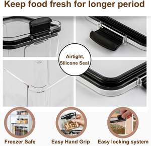 Juego de Recipientes Herméticos para Almacenamiento de Alimentos Sin BPA - 5 Tamaños, Recipientes de PET con Tapas Duraderas Ideales para Cereales, Harina - Product Image 3