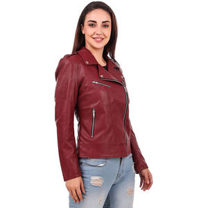 Chaqueta de Cuero para Mujer 2026, Nueva, Personalizada, de Piel de Oveja, de Alta Calidad, Transpirable, con Cuello Alto, Resistente al Viento, de Secado Rápido y Ecológica - Product Image 5