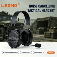 Casque tactique LSENG NRR26dB, équipé de connecteurs U-174/U, PTT&VOX et micro détachable pour le tir et l'entraînement tactique