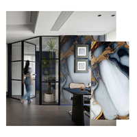 Panneaux muraux décoratifs en PVC imperméable et écologique effet marbre UV 1220x2440mm pour hôtel et salle de bain