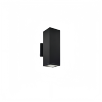 Lampe murale extérieure en aluminium noir, étanche, à économie d'énergie, forme cylindrique, tube lumineux, douille GU10/E27, diffuseur en polycarbonate, COB mat