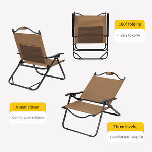 Chaise de camping pliable portable robuste en métal à dossier haut pour extérieur, idéale pour la plage et le jardin - Vente en gros pour fabricants - Product Image 5